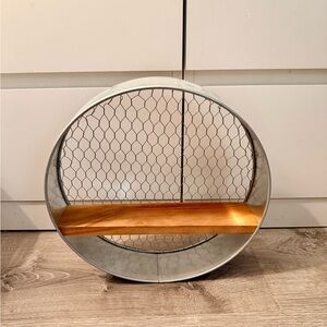 Antique Silver and Brown Wall Decor Display Shelf